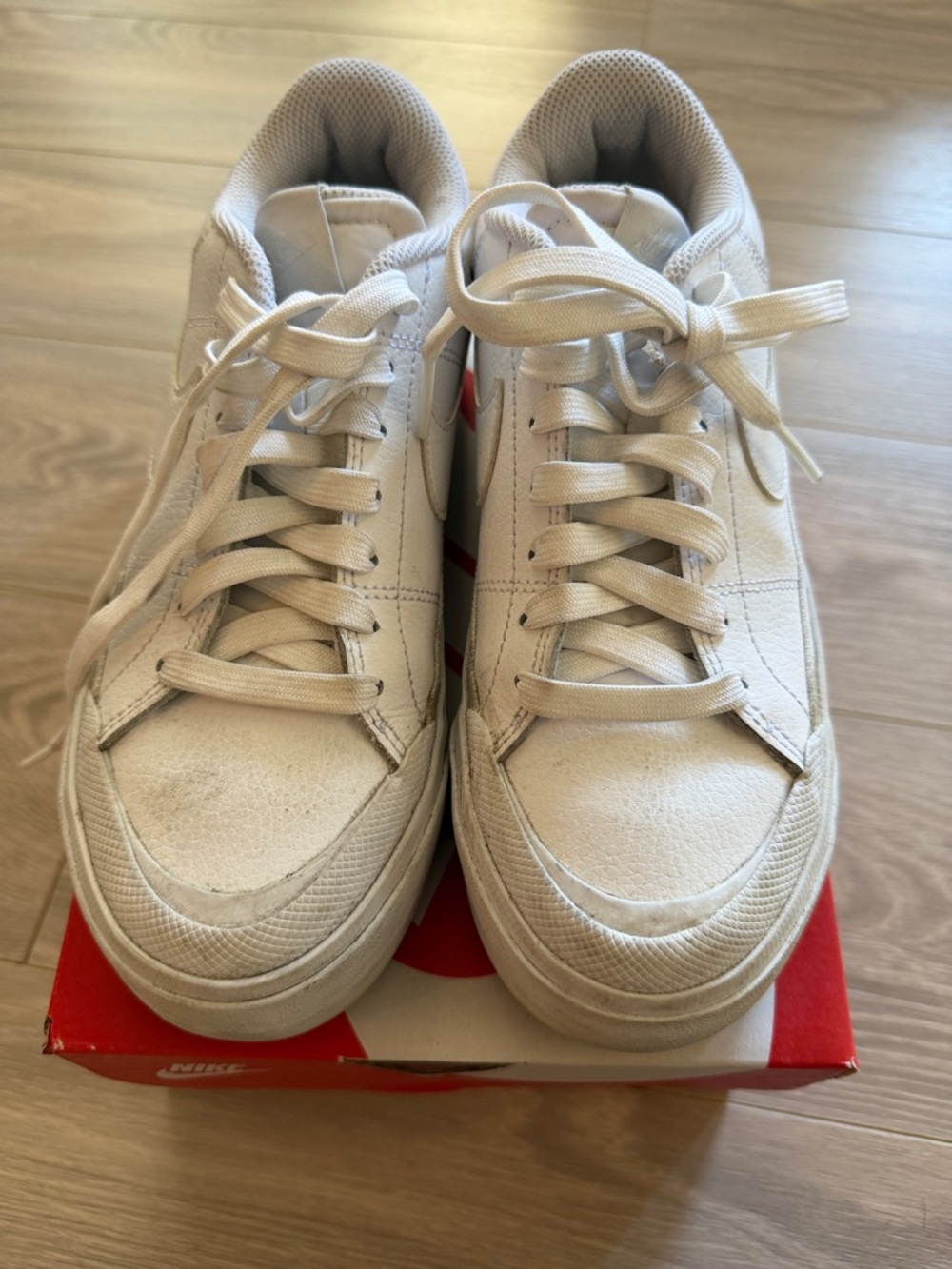 Nike women’s court legacy lift sneaker in white